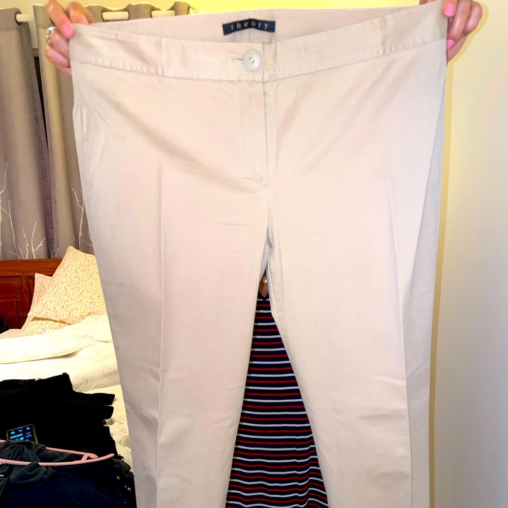Theory beige trousers